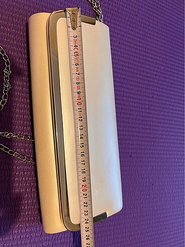 Beden Sedefli beyaz clutch