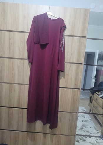 Diger Bordo Uzun Kollu Salaş Elbise