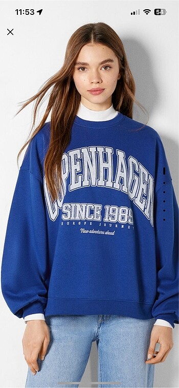 Bershka baskılı sweatshirt