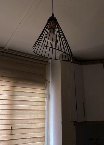 Bej Metal Kafes Avize