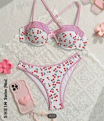 s Beden Shein Bikini Takımı Kirazlı