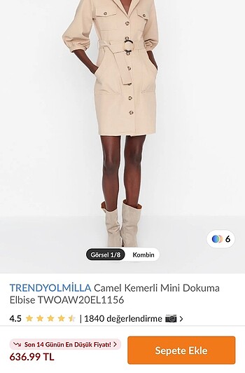 Milla Safari Trençkot düğmeli elbise