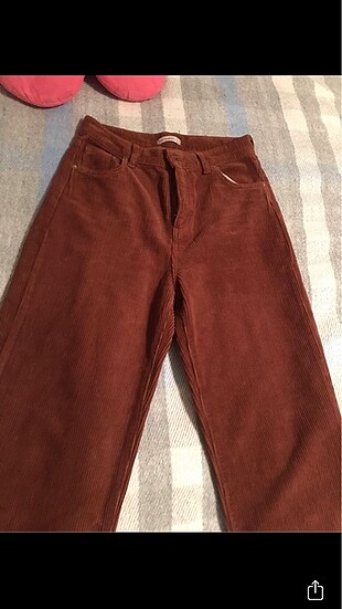 Addax Kahverengi Kadife Pantolon Wide Leg