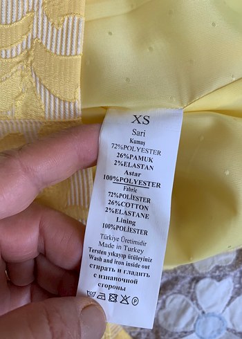 xs Beden sarı Renk Sarı Düğmeli Kadın Blazer Ceket,etek takım