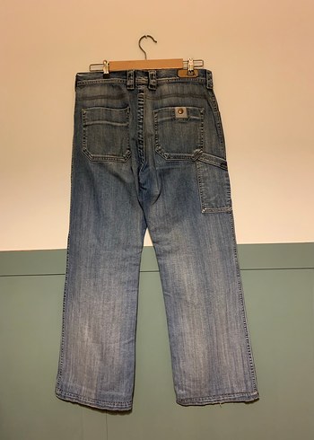 American Vintage Gri Mavi Rahat Kesim Midi Kot Pantolon