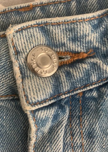 Mavi Loose Fit Mini Kot Şort - Görsel 7