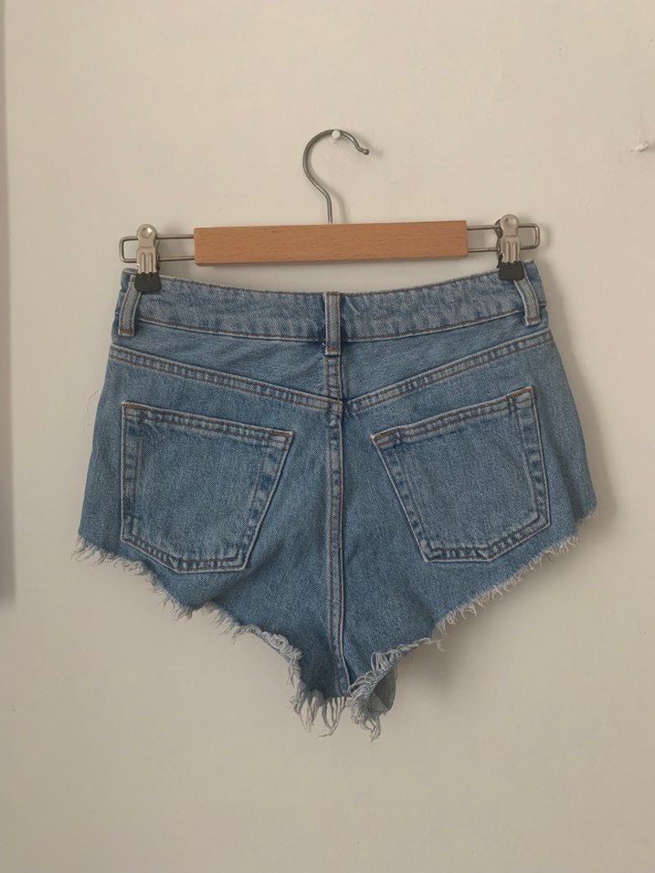 Mavi Loose Fit Mini Kot Şort - Görsel 2