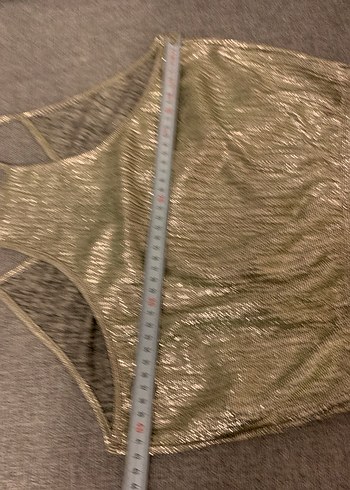 Gri Drapeli Mini Strappy Büstiyer - Görsel 3