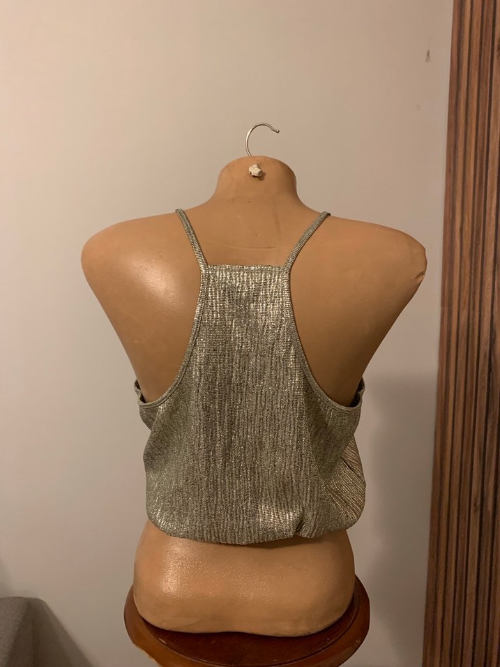 Gri Drapeli Mini Strappy Büstiyer - Görsel 2