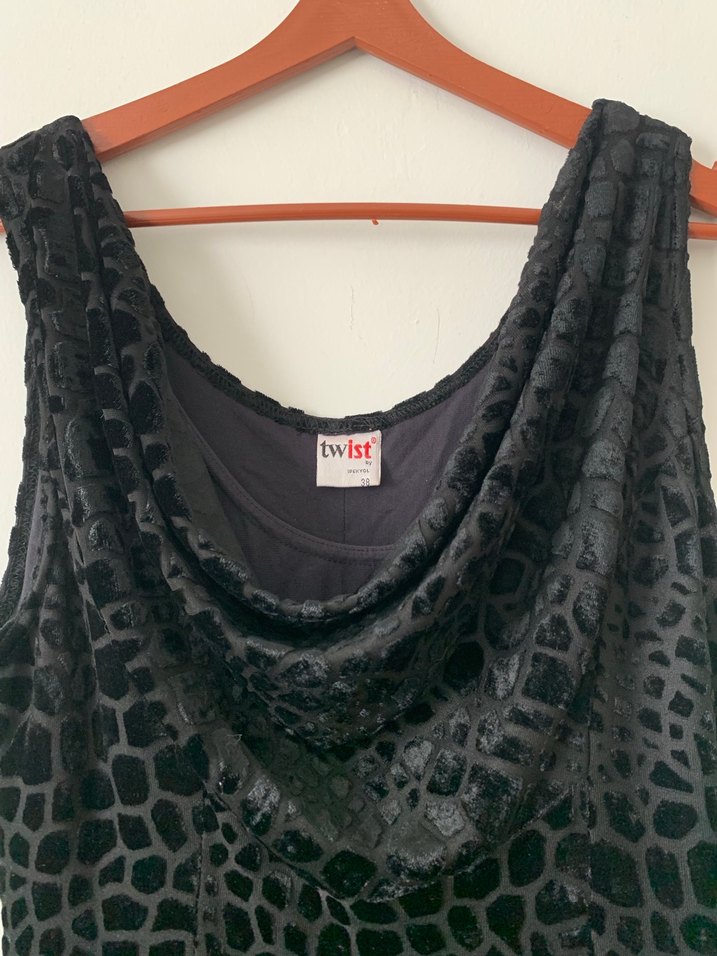 Twist siyah uzun şık elbise 38 beden - Görsel 3