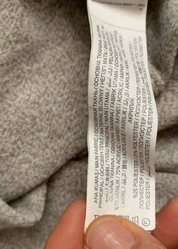 Gri Yünlü Yüksek Yakalı Triko Elbise - Görsel 6