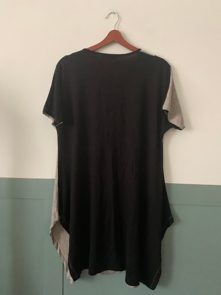 Gri Kısa Kollu Hamile Triko Tunik - Görsel 2