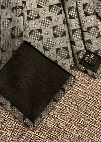 Gri Desenli Erkek Kravat - Görsel 3