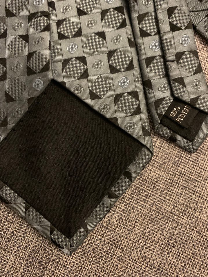 Gri Desenli Erkek Kravat - Görsel 3