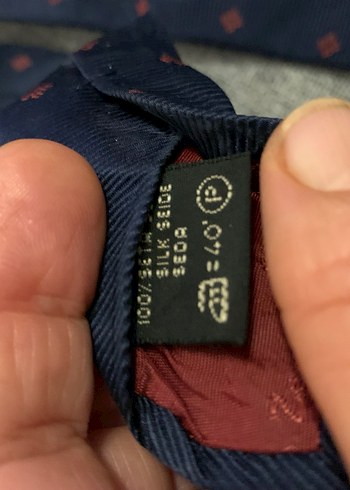 Lacivert Erkek Kravat Kırmızı Desenli - Görsel 4