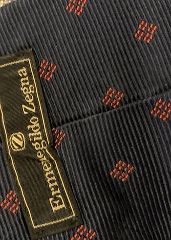 Lacivert Erkek Kravat Kırmızı Desenli - Görsel 2