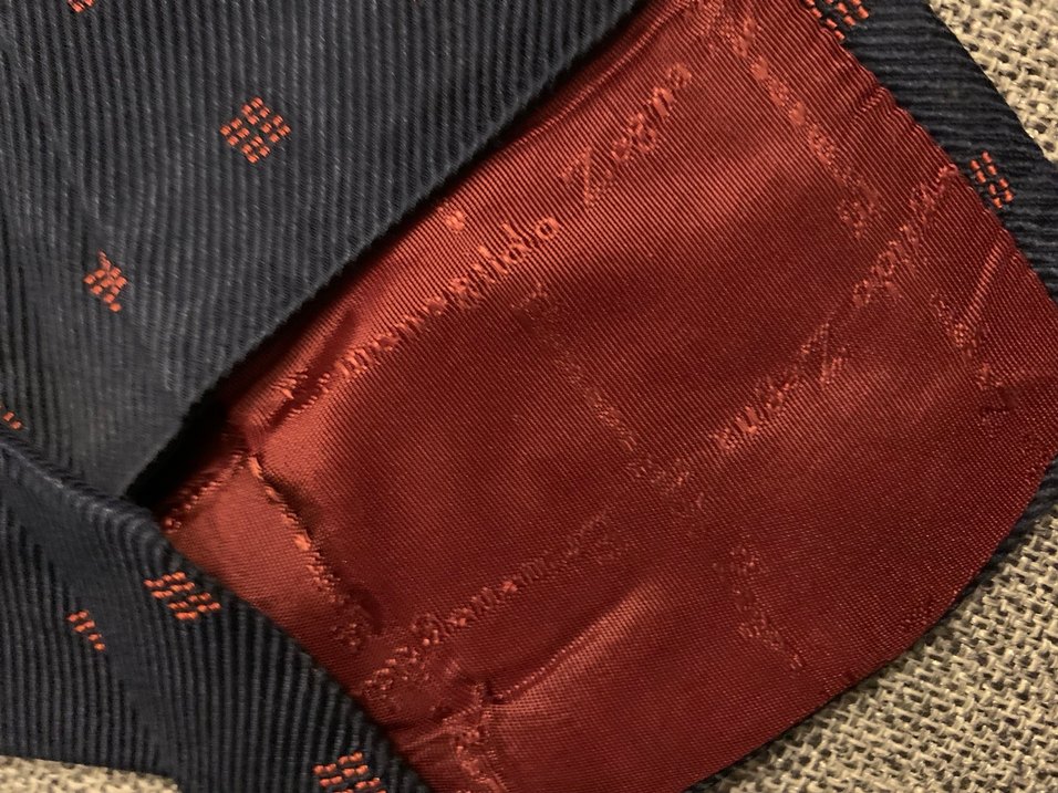 Lacivert Erkek Kravat Kırmızı Desenli - Görsel 3