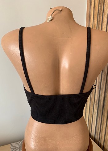 Zara Siyah Fermuarlı İnce Askılı Büstiyer