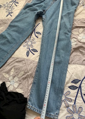 36 Beden mavi Renk Düğmeli Mavi Loose Fit Kadın Jean