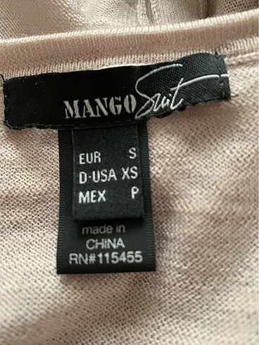 s Beden ten rengi Renk Mango hırka