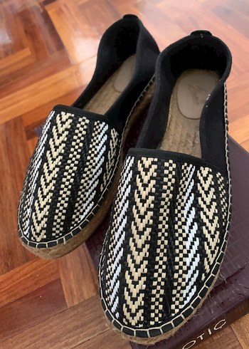 Diğer Bohem Siyah Beyaz Espadril Slip On