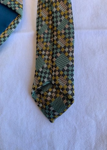 American Vintage Gri Çok Renkli Klasik Desenli Kravat
