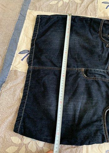 l Beden lacivert Renk Lacivert Kemerli Denim Mini Etek