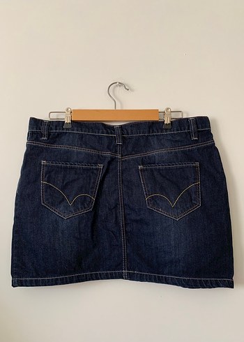 American Vintage Lacivert Kemerli Denim Mini Etek