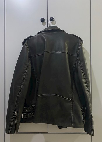 Zara Siyah Deri Biker Ceket - Görsel 5