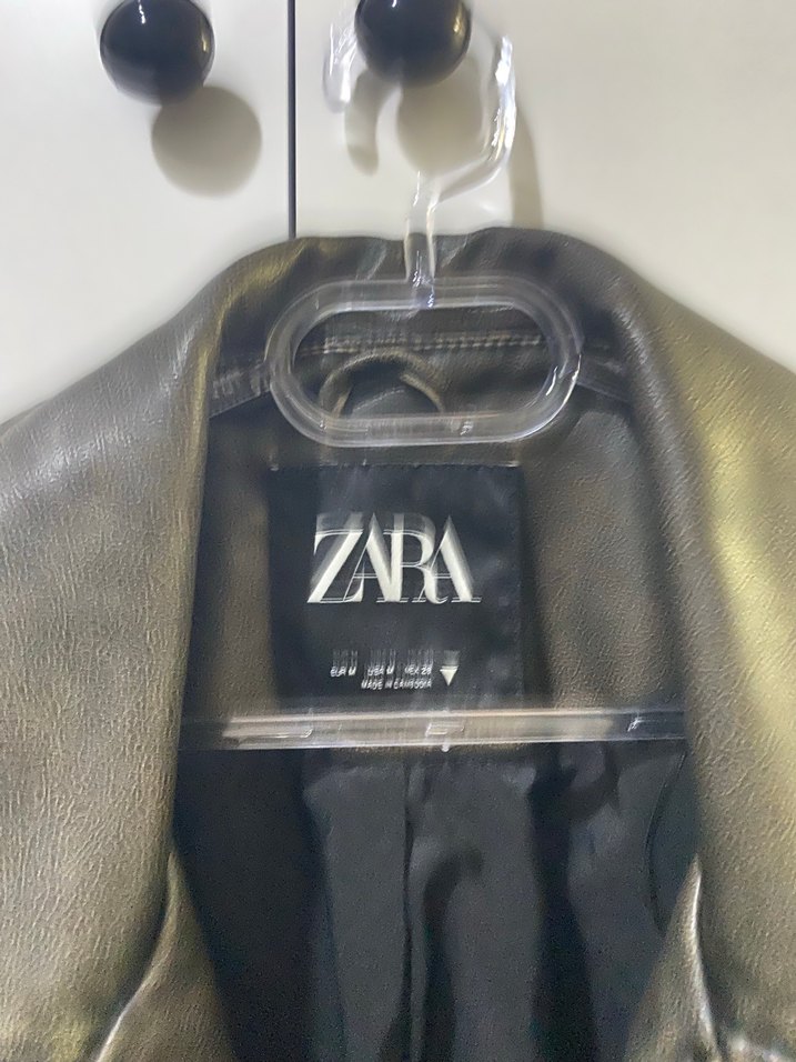 Zara Siyah Deri Biker Ceket - Görsel 2