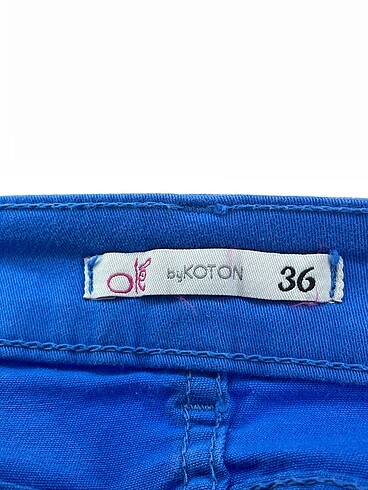 36 Beden mavi Renk Koton Mini Etek %70 İndirimli.