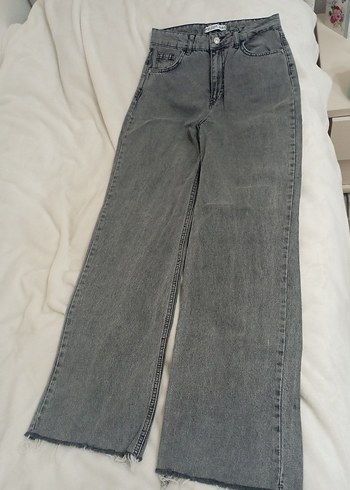 Gri Midi Kadın Denim Pantolon