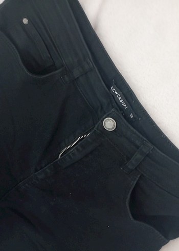 LC Waikiki Siyah Bol Kesim Midi Kadın Kot Pantolon
