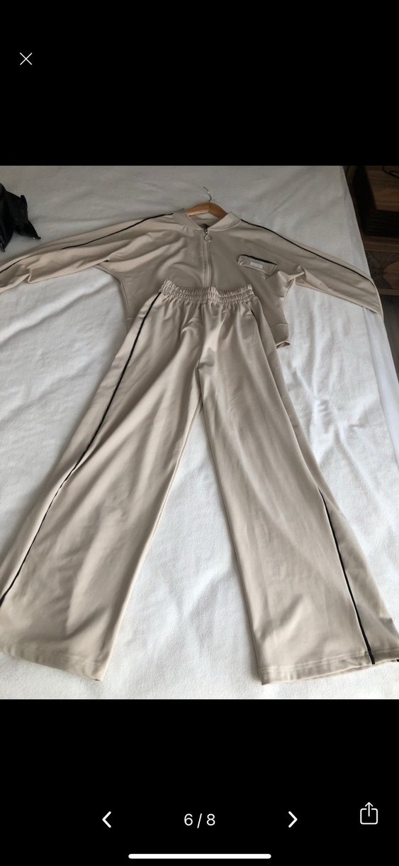 Kadın Bej Uzun Kollu Eşofman Takımı - Görsel 5