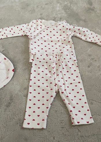 Bebek Kız Örgü Uzun Kollu Beyaz Takım - Görsel 2