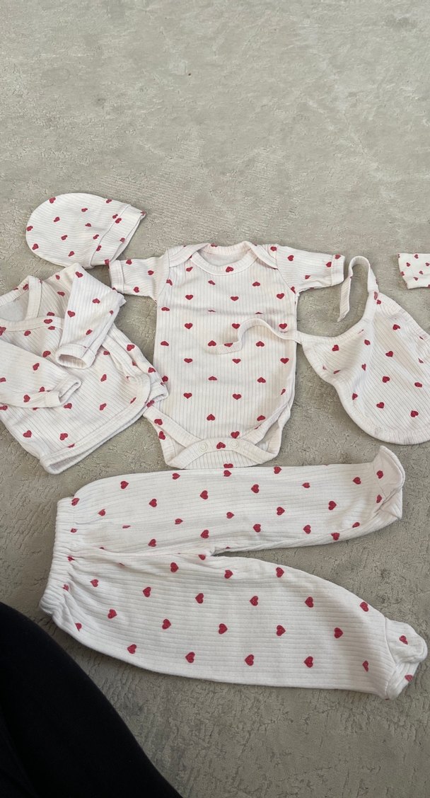 Bebek Kız Örgü Uzun Kollu Beyaz Takım - Görsel 3