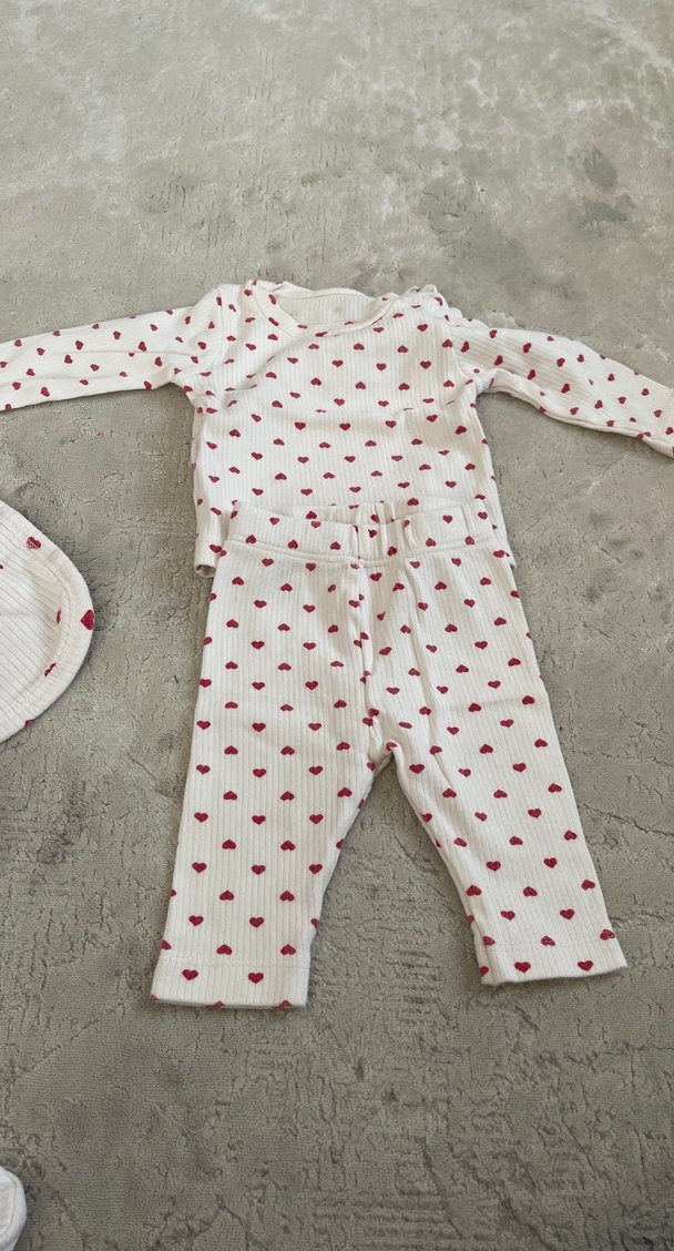 Bebek Kız Örgü Uzun Kollu Beyaz Takım - Görsel 2