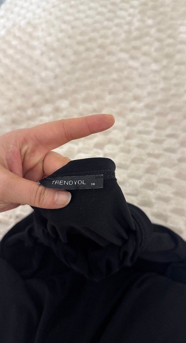 Drapeli Siyah Uzun tokalı etek - Görsel 3