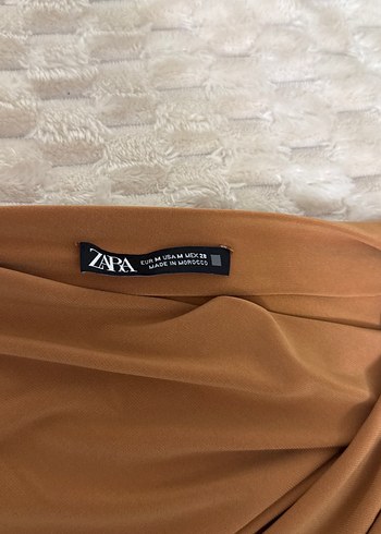 Bej Drapeli Kadın Bluz, Uzun Kollu, Saten Dokulu - Görsel 2