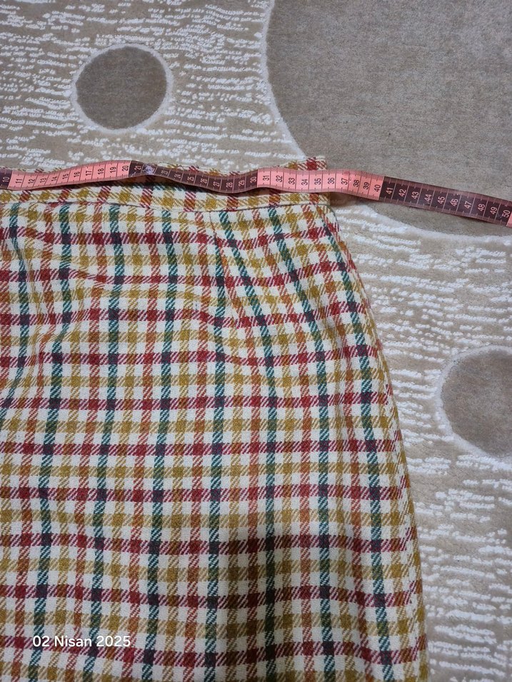 Renkli Ekose Midi Hamile Eteği - Görsel 2