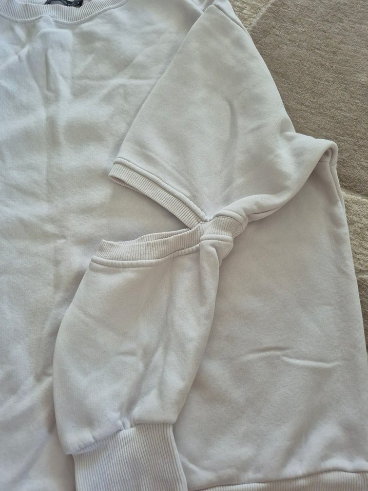 Kadın Gri Oversize Sweatshirt - Görsel 3