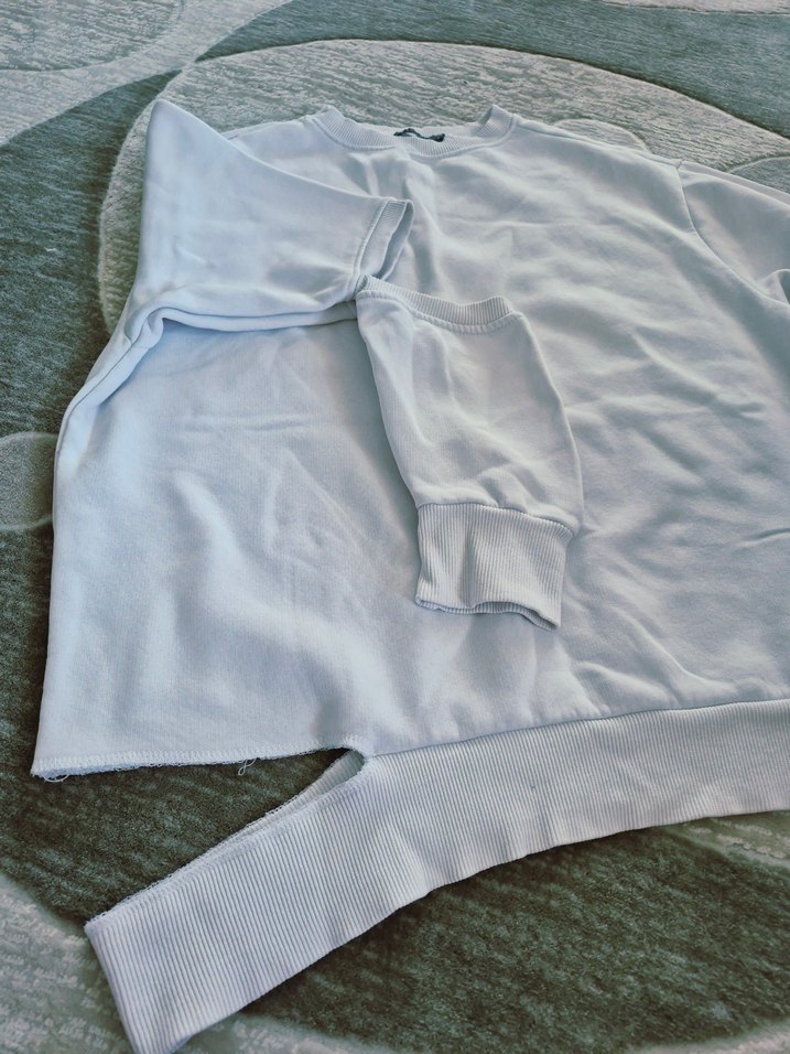 Kadın Gri Oversize Sweatshirt - Görsel 2