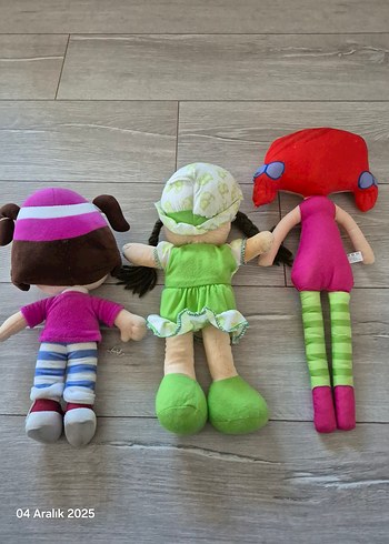 Renkli 3'lü Peluş Bebek Seti - Görsel 2