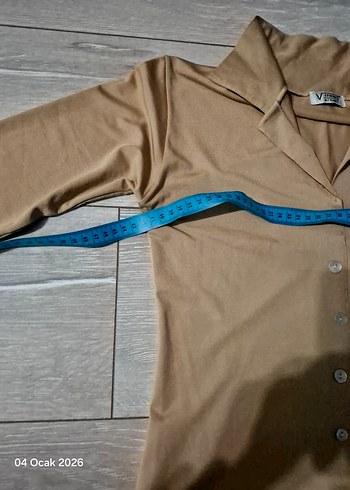 Bej Kadın Uzun Kollu Gömlek - Görsel 5