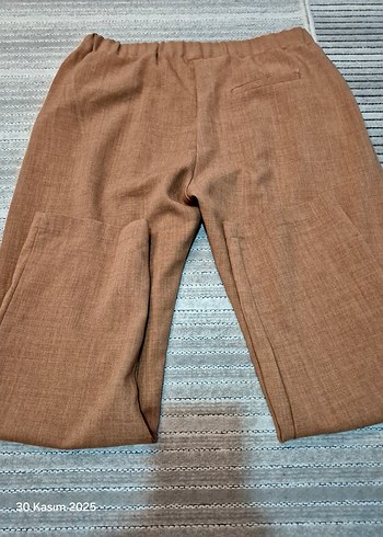 Kadın Kahverengi kumaş Pilili Pantolon - Görsel 7