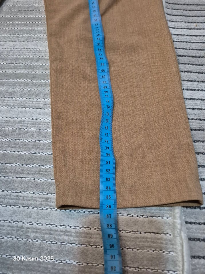 Kadın Kahverengi kumaş Pilili Pantolon - Görsel 3