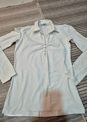 Düğmeli Beyaz Pamuklu Kadın bady - Görsel 6