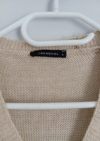 Bej Örgü Mini V Yaka Hırka - Görsel 3