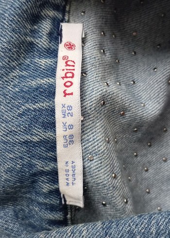 Boncuk Detaylı Kadın Denim Ceket - Görsel 6