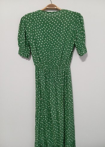 Yeşil Puantiyeli Uzun Bohem Elbise - Görsel 5